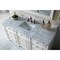 James Martin Vanities Bristol 60in Single Vanity, Bright White w/ 3 CM Carrara Marble Top 157-V60S-BW-3CAR - alternate 2